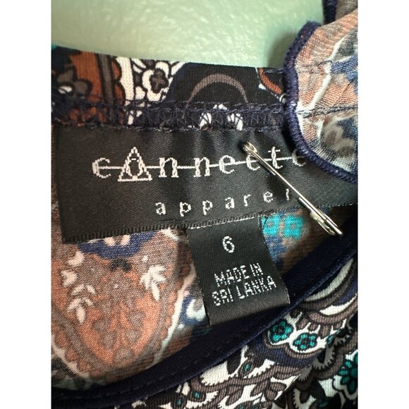 Connected Apparel Women’s 6 Boho Western Artsy Mini Dress Babydoll Chic y2k - Picture 2 of 8